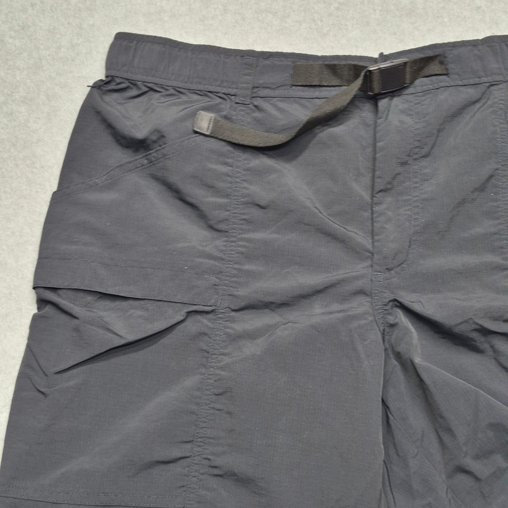 Eddie Bauer Shorts Mens L Charcoal Grey Cargo Hiking Nylon Elastic Waist - Picture 10 of 16